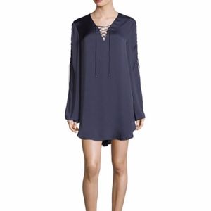 Haute Hippie Caravan Lace-Up Long-Sleeve Dress